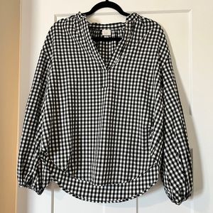 Black and white gingham blouse